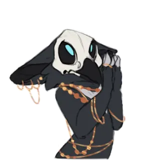 🙏 4e4c1aaa teschio, creatura, fantasy, perline, personaggio, oscuro, animale, peloso telegram sticker