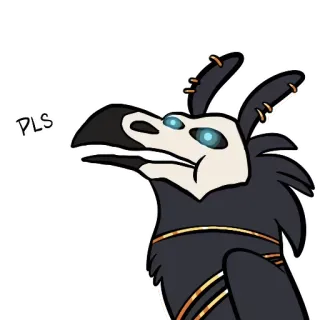 🙏 b74b1fbe PLS Cartone animato, Uccello, Teschio, Supplicante, Richiesta telegram sticker