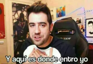 😏 3272690e Y aquí es donde entro yo Мем, Испанский, Реакция, Выражение, Человек telegram sticker