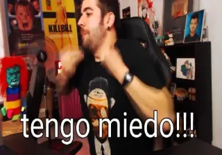 😱 ab27f93b tengo miedo!!! испуганный, страх, мем, реакция, смешной, мужчина telegram sticker