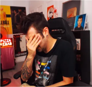 😑 c0c3c5e0 мужчина, плачет, грустный, эмоциональный, в помещении, человек telegram sticker