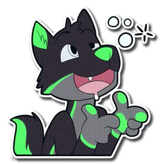 🍻 5037d704 Фурри, Мультик, Персонаж, Антро, Животное, Зеленый, Наклейка whatsapp sticker