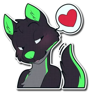 😘 7f03a434 лиса, мультик, животное, зеленый, милый, наклейка whatsapp sticker