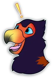 ❗️ 0f7fc71c 새, 만화, 동물, 느낌표 whatsapp sticker