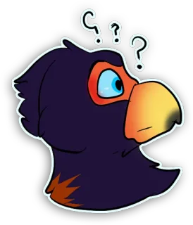 ❓ 59f23478 새, 물음표, 혼란스러움, 만화, 동물, 스티커, 일러스트 whatsapp sticker