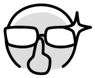 😎 1d81ac7e 이모지, 가운데 손가락, 불쾌한, 제스처, 안경 telegram sticker