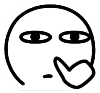 👍 5e4c7a83 이모지, 얼굴, 생각, 의심, 고민, 일러스트, 흑백 telegram sticker