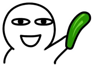 🥒 8c9e36ea 막대기 인간, 만화, 오이, 미소 telegram sticker