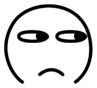 😞 e96b08c5 이모지, 얼굴, 표정, 낙서, 웃긴 telegram sticker