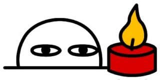 🔥 eb6b4f83 양초, 빼꼼, 캐릭터, 미니멀, 유머 telegram sticker