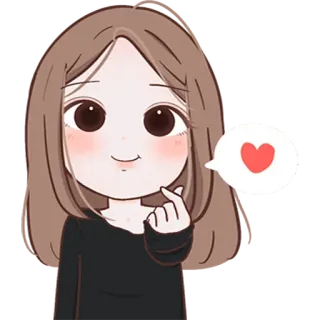 😘 4ed871e1 여자, 하트, 사랑, 귀여운, 스티커, 소녀 telegram sticker