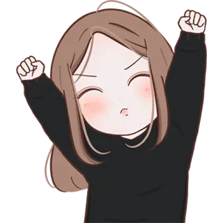 ☀️ cfb4470c 만화, 소녀, 행복, 신남, 축하 telegram sticker