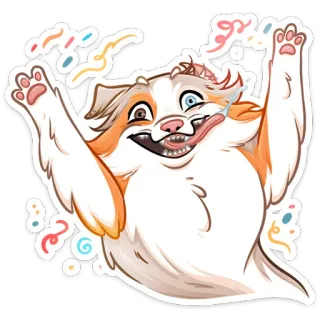 🥳 781dba77 cane, felice, festa, festa, divertente, cartone animato, animale, animale domestico whatsapp sticker