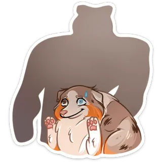 😅 cff44384 cane, ombra, carino, divertente, animale, animale domestico whatsapp sticker