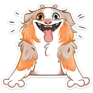 😛 e01650f4 cane, cartone animato, felice, carino, animale, animale domestico, pastore australiano, sorridente whatsapp sticker