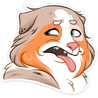 😔 f8a538b1 개, 웃긴, 혀, 동물, 귀여운, 만화 telegram sticker