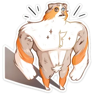 ⏺ 669a22cf 개, 근육질, 웃긴, 동물, 강한, 근육맨, 만화, 밈 telegram sticker