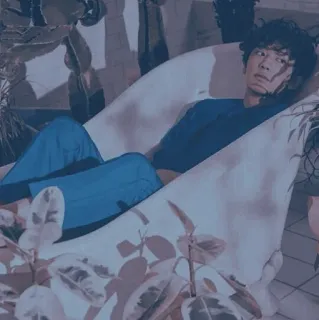 🌀 d45855c3 uomo, vasca da bagno, rilassante, piante, casual telegram sticker