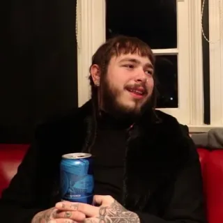 📀 432a5d09 Post Malone muzikant, portret, zanger, beroemdheid, tattoo, man telegram sticker