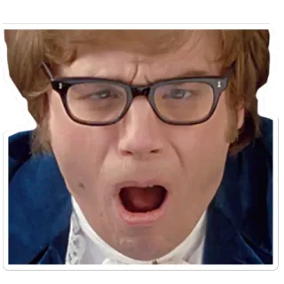 😰 0a315e85 Austin Powers Austin Powers, Mike Myers, comédie, film, tête drôle, shagadelic telegram sticker