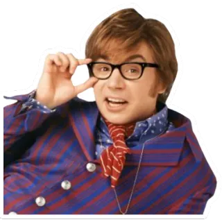 😎 138b3040 Austin Powers espion, comédie, lunettes, groovy, années 60 telegram sticker