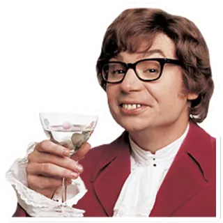 🍸 faf4cd33 Austin Powers Austin Powers, Comédie, Martini, Toast, Personnage, Rétro, Drôle telegram sticker
