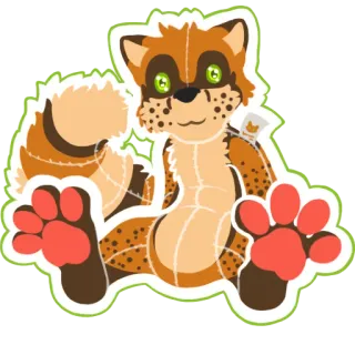🧸 0a81f84e dier, furry, cartoon, sticker, schattig, vos, katachtig, personage whatsapp sticker