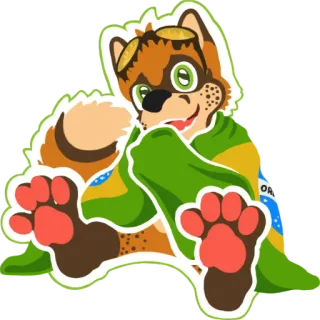 🇧🇷 38c0769f Furry, Cartoon, Hond, Brazilië, Dier, Mascotte whatsapp sticker