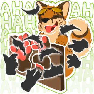 🤣 4e9bb5ef HAHA Furry, Antropomorf, Dier, Cartoon, Humor, Komedie, Kietelen whatsapp sticker
