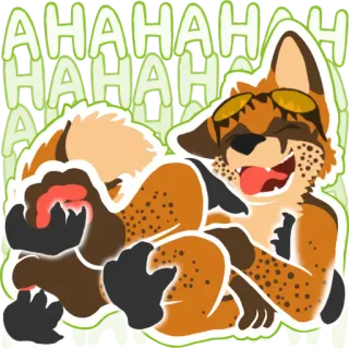 🤣 54c13a4a AHAHAHAH vos, lachen, harig, cartoon, humor whatsapp sticker