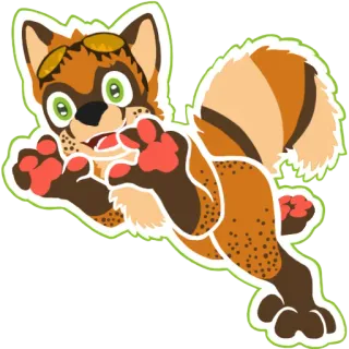 🙌 5ce21571 Furry, Dier, Cartoon, Vos, Schattig, Antropomorf, Personage whatsapp sticker