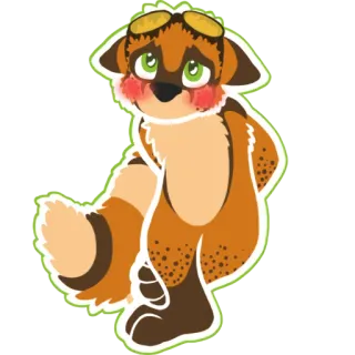 ☺️ 7f59c45d vos, furry, cartoon, dier, bril, schattig, personage whatsapp sticker