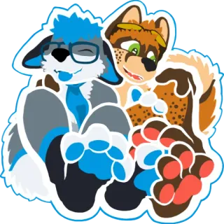 👐 9c095372 Furry, Antropomorf, Cartoon, Dier, Schattig, Vriendschap whatsapp sticker
