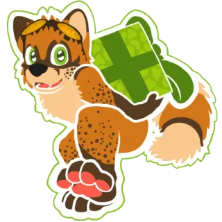 🎁 ad79fe16 dier, vos, cartoon, schattig, kawaii, personage, grappig, vrolijk whatsapp sticker