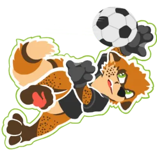⚽️ bc7ccdef Furry, Antropomorf, Hond, Voetbal, Voetbal, Bal, Sport whatsapp sticker