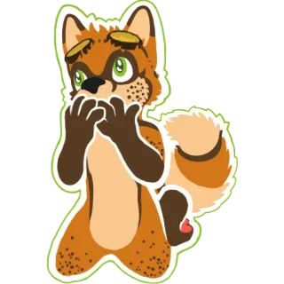 🤭 dea76af2 vos, furry, cartoon, dier, sticker whatsapp sticker