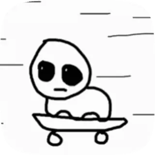 🥳 7ccd7d78 skateboard, dessin animé, dessin, planche à roulettes, simple telegram sticker
