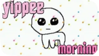 🥳 c647674c Yippee morning mignon, kawaii, matin, youpi, étoiles, étincelle telegram sticker