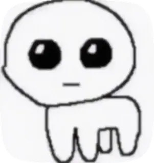 🥳 d846511f bonhomme allumette, créature, blanc, simple, tache, dessin telegram sticker