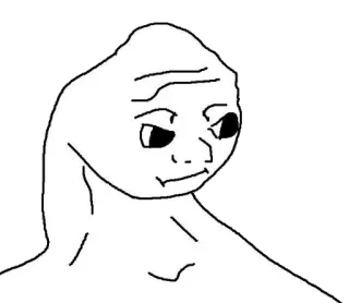 💀 3203a24a 表情包, Wojak, 伤心, 脸, 网络 telegram sticker