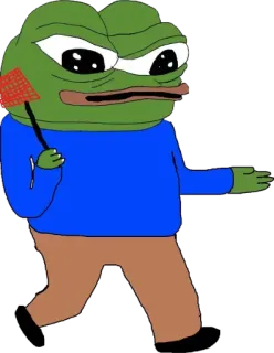 ⚫ 47546cab Pepe the Frog pepe, 青蛙, 表情包, 苍蝇拍, 卡通 telegram sticker