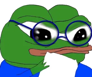 🤠 5e41b6e0 Pepe the Frog pepe, 青蛙, 表情包, 网络, 眼镜, 书呆子 telegram sticker