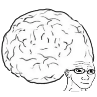 💀 976869ab 大脑, 智力, 聪明, 书呆子, 男人 telegram sticker