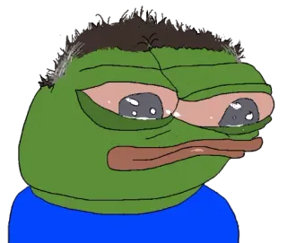 ⚫ 9b977534 Pepe the Frog 佩佩, 青蛙, 悲伤, 梗, 网络 telegram sticker