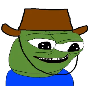 🇦🇺 06c3cead Pepe the Frog Meme, Meme de Internet, Pepe, Rana, Vaquero, Sombrero telegram sticker