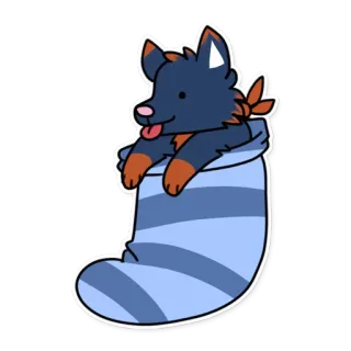 😋 26274fbd 狗, 小狗, 袜子, 圣诞节, 卡通, 可爱, 宠物, 动物 telegram sticker