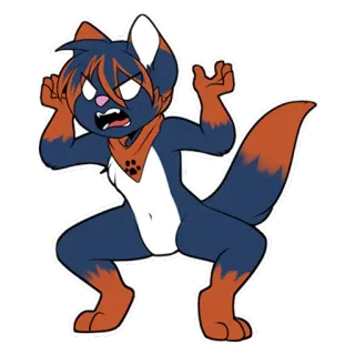 😤 2e348d9a 兽人, 毛茸茸, 动物, 卡通, 贴纸, 猫, 生气 telegram sticker