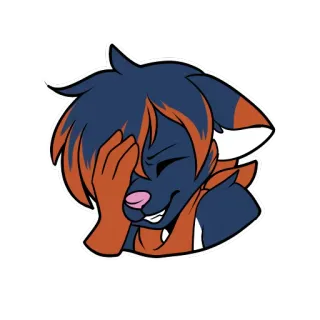 🤦‍♂️ 724e5ddd 毛茸茸, 狐狸, 尴尬, 捂脸, 笑, 卡通 telegram sticker
