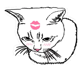 😘 097fa6b7 gatto, bacio, adesivo, animale, animale domestico, illustrazione whatsapp sticker