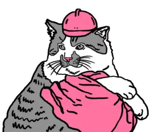 ⚒ 356cf17e gatto, rosa, animale, cartone animato, animale domestico, adesivo whatsapp sticker